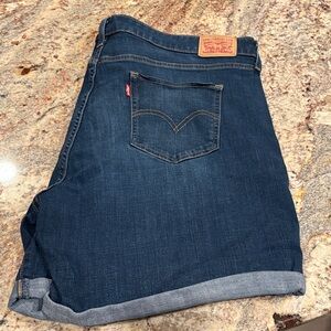 Levi's Indigo Blue Cuffed Denim Shorts